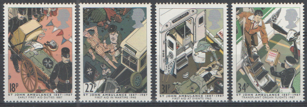 (image for) SG1359 / 62 1987 St John Ambulance unmounted mint set of 4 - Click Image to Close