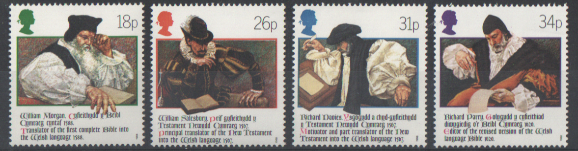 SG1384 / 87 1988 Welsh Bible unmounted mint set of 4
