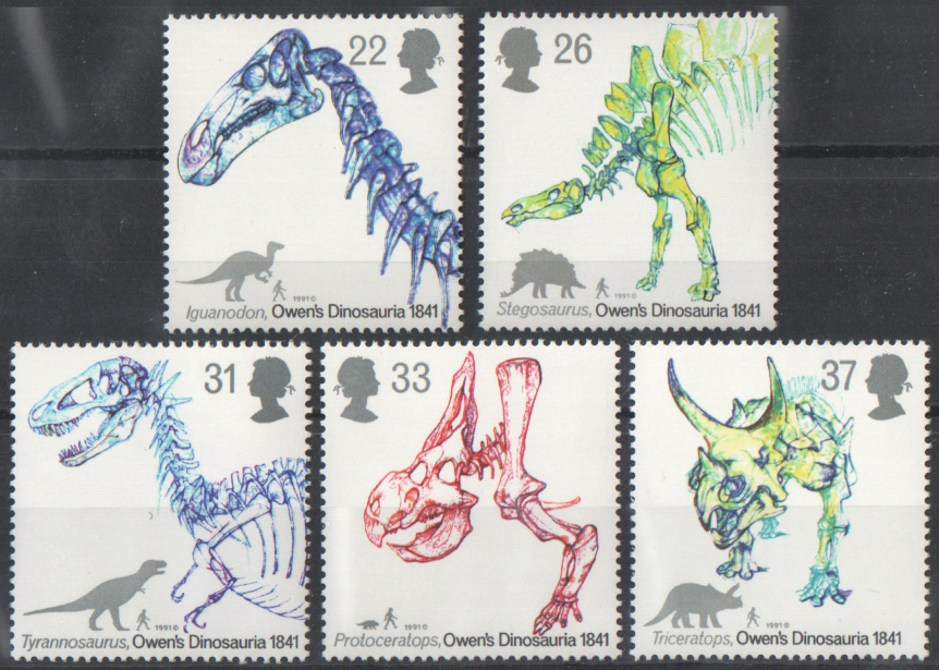 (image for) SG1573 / 77 1991 Dinosaurs unmounted mint set of 5 - Click Image to Close