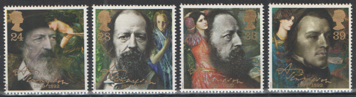 SG1607 / 10 1992 Alfred, Lord Tennyson unmounted mint set of 4