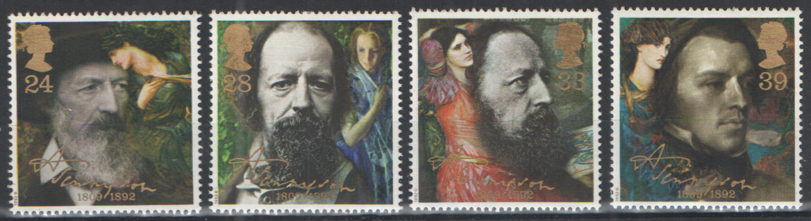 (image for) SG1607 / 10 1992 Alfred, Lord Tennyson unmounted mint set of 4 - Click Image to Close