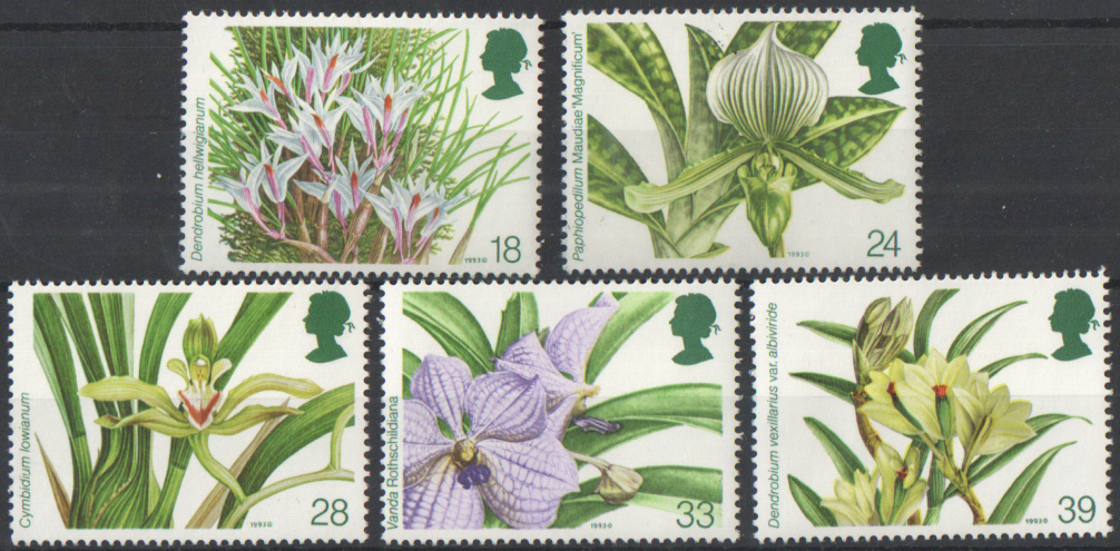 (image for) SG1659 / 63 1993 Orchids unmounted mint set of 5 - Click Image to Close