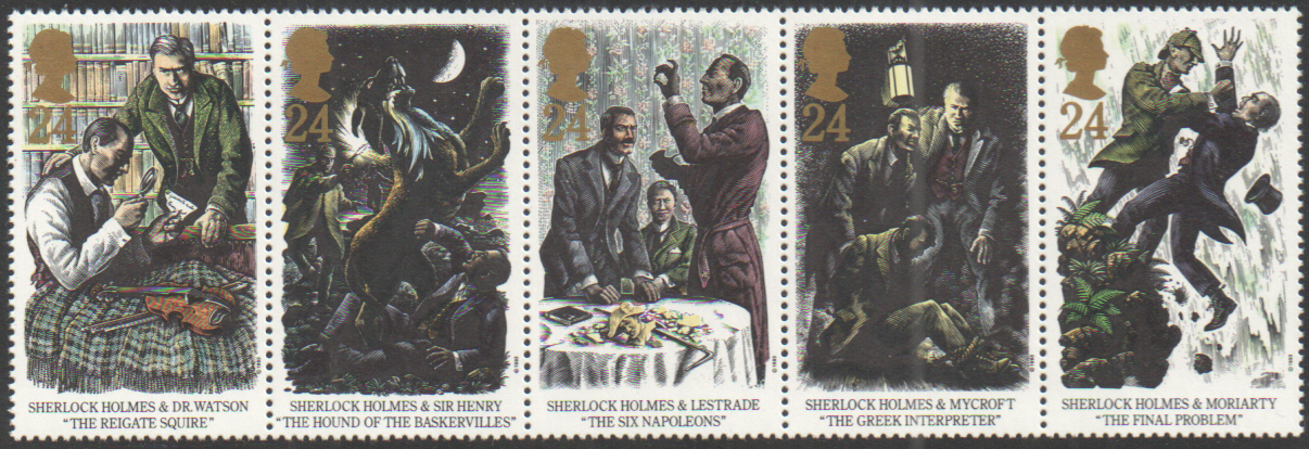 (image for) SG1784 / 88 1993 Sherlock Holmes unmounted mint set of 5