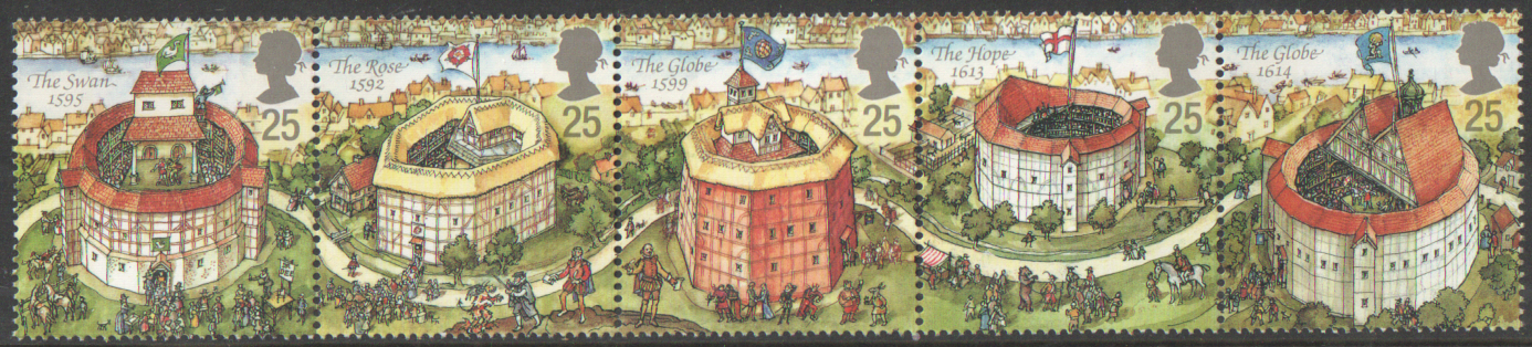 (image for) SG1882 / 86 1995 Globe Theatre unmounted mint set of 5