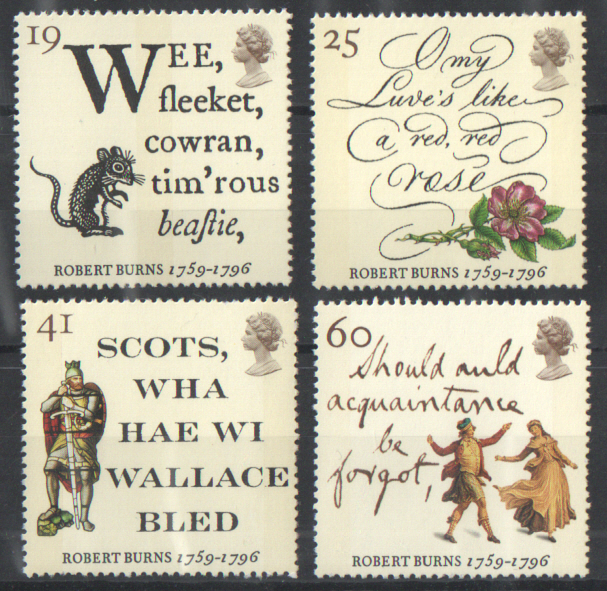 (image for) SG1901 / 04 1996 Robert Burns unmounted mint set of 4