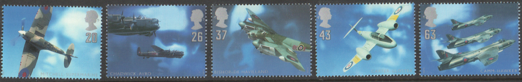(image for) SG1984 / 88 1997 British Aircraft Designers unmounted mint set of 5