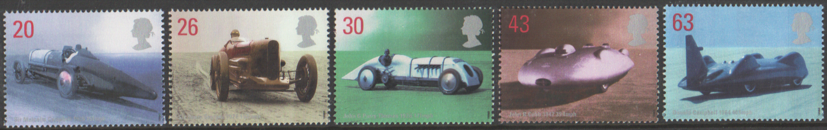 (image for) SG2059 / 63 1998 Land Speed Records unmounted mint set of 5 - Click Image to Close