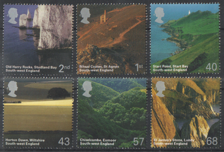 (image for) SG2512 / 17 2005 A British Journey: SW England unmounted mint set of 6