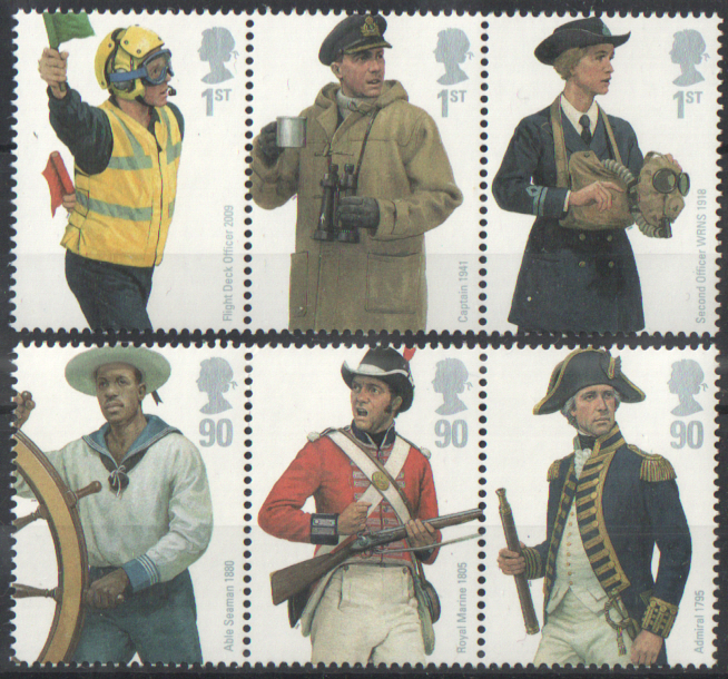(image for) SG2964 / 69 2009 Royal Navy Uniforms unmounted mint set of 6