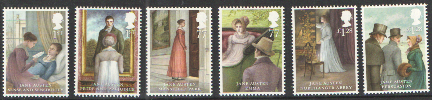 (image for) SG3431 / 36 2013 Jane Austen unmounted mint set of 6 - Click Image to Close