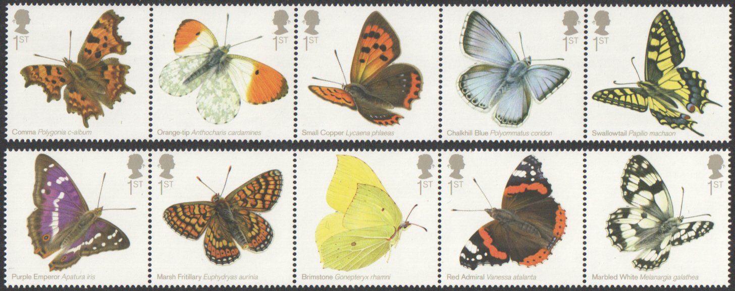 (image for) SG3499 / 08 2013 Butterflies unmounted mint set of 10 - Click Image to Close
