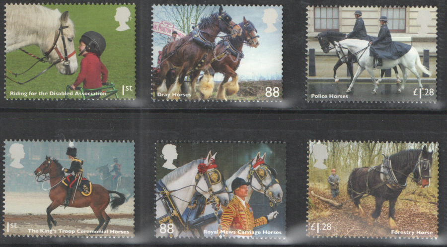 (image for) SG3564 / 69 2014 Working Horses unmounted mint set of 6 - Click Image to Close