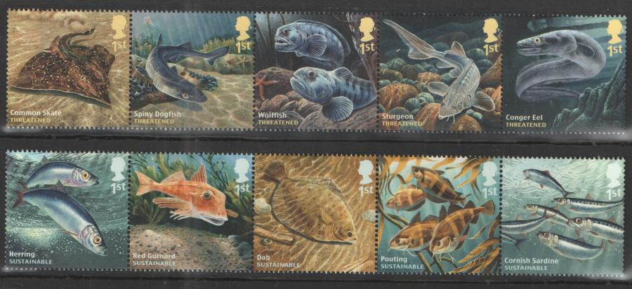 (image for) SG3609 / 18 2014 Sustainable Fish unmounted mint set of 10 - Click Image to Close