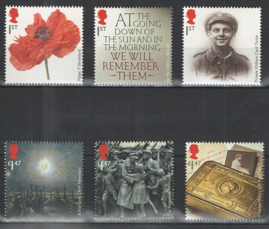 (image for) SG3626 / 31 2014 "The Great War 2014" unmounted mint set of 6 - Click Image to Close