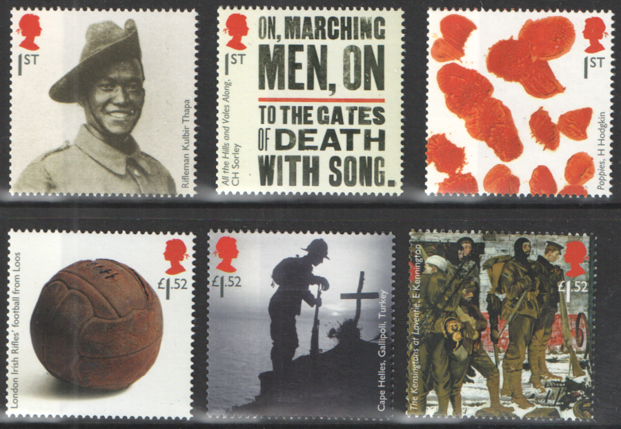 (image for) SG3711 / 16 2015 "The Great War 1915" unmounted mint set of 6 - Click Image to Close
