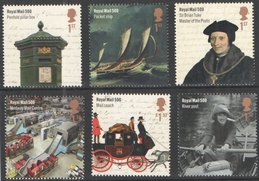 (image for) SG3795 / 00 2016 Royal Mail 500 unmounted mint set of 6
