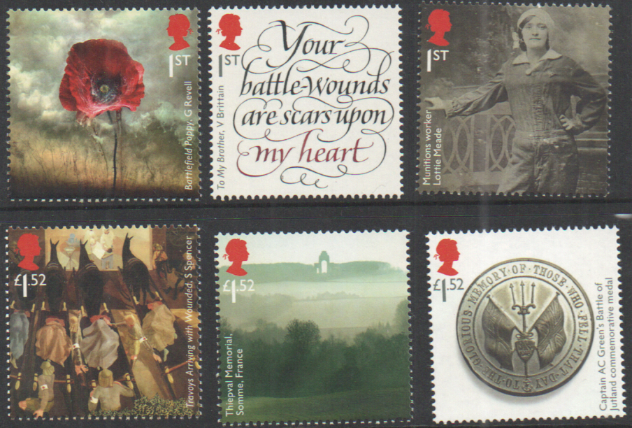 (image for) SG3838 / 43 2016 "The Great War 1916" unmounted mint set of 6 - Click Image to Close