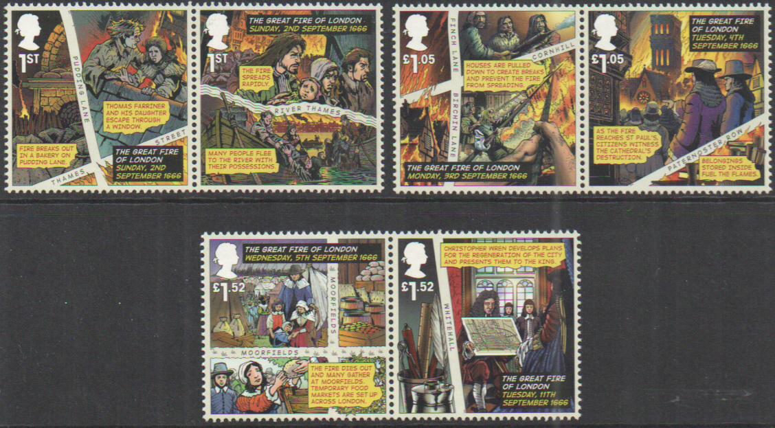 (image for) SG3879 / 84 2016 Great Fire Of London unmounted mint set of 6