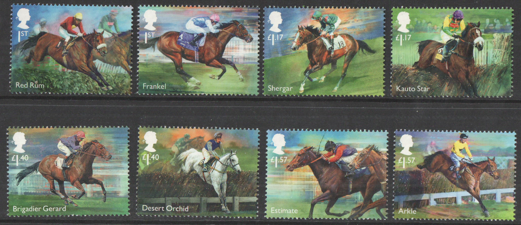 (image for) SG3940 / 47 2017 Racehorse Legends unmounted mint set of 8