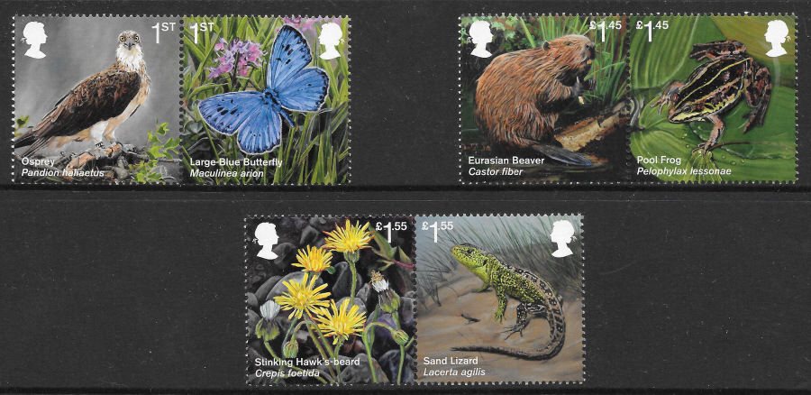 (image for) SG4074 / 79 2018 Reintroduced Species unmounted mint set of 6