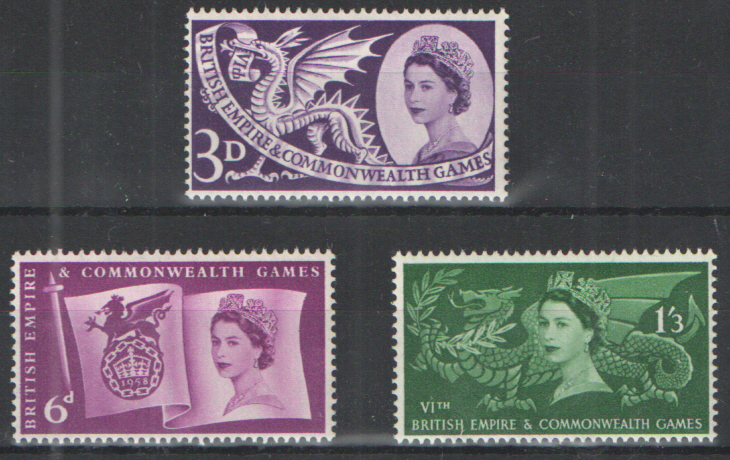 SG567 / 569 1958 British Empire & Commonwealth Games unmounted mint set of 3
