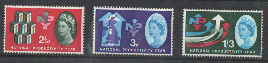 SG631 / 633 1962 National Productivity Year (Ordinary) unmounted mint set of 3