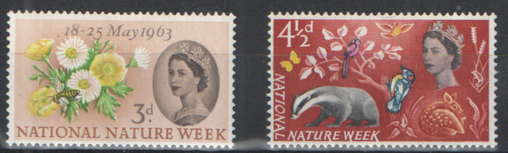 SG637 / 638 1963 National Nature Week (Ordinary) unmounted mint set of 2