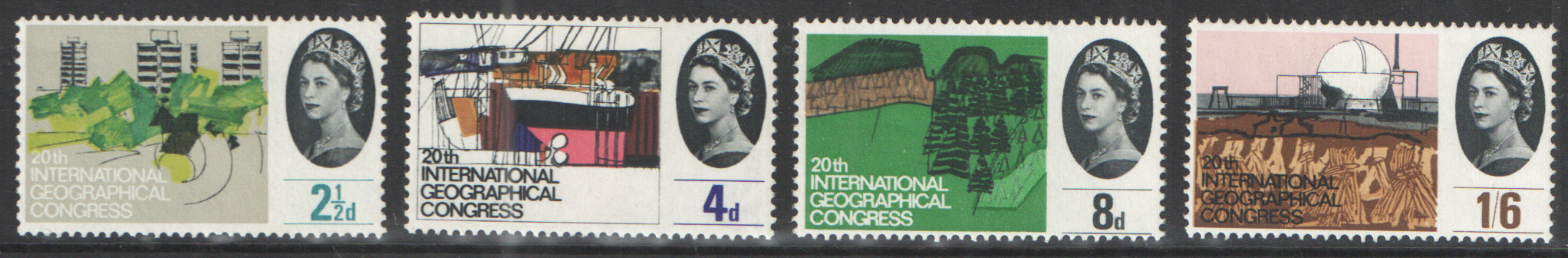 (image for) SG651 / 654 1964 Geographical Congress (Ordinary) unmounted mint set of 4 - Click Image to Close