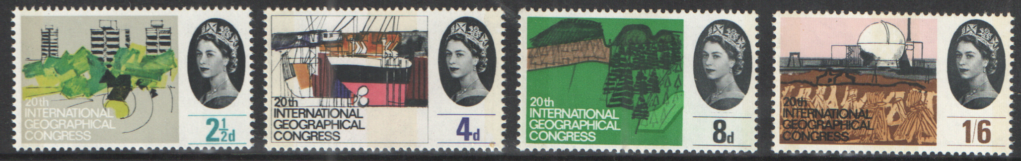 (image for) SG651p / 654p 1964 Geographical Congress (Phosphor) unmounted mint set of 4 - Click Image to Close