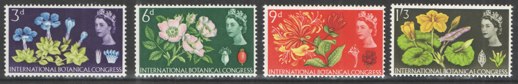 (image for) SG655 / 658 1964 Botanical Congress (Ordinary) unmounted mint set of 4 - Click Image to Close