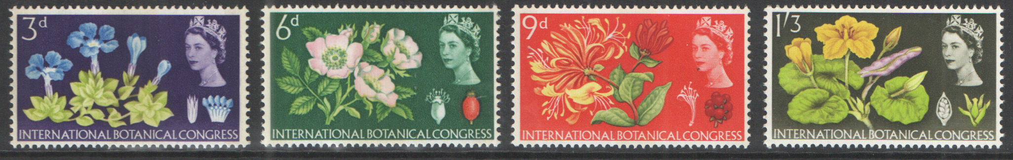(image for) SG655p / 658p 1964 Botanical Congress (Phosphor) unmounted mint set of 4 - Click Image to Close