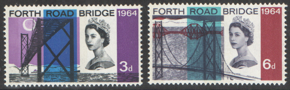 (image for) SG659p / 660p 1964 Forth Road Bridge (Phosphor) unmounted mint set of 2 - Click Image to Close