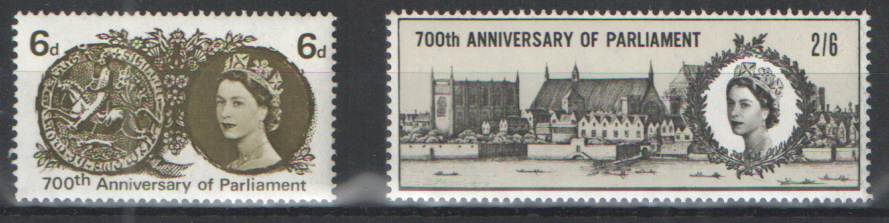 (image for) SG663 / 664 1965 Parliament 700th Anniversary (Ordinary) unmounted mint set of 2 - Click Image to Close