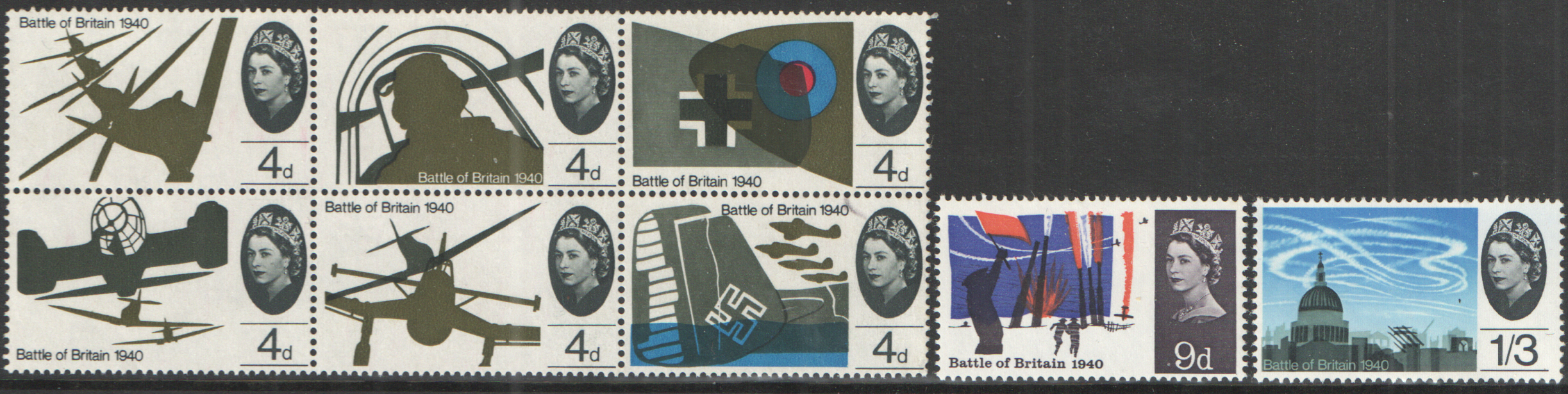 (image for) SG671 / 678 1965 Battle of Britain (Ordinary) unmounted mint set of 8