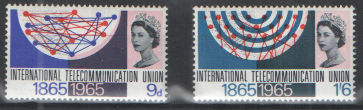 (image for) SG683 / 684 1965 ITU Centenary (Ordinary) unmounted mint set of 2
