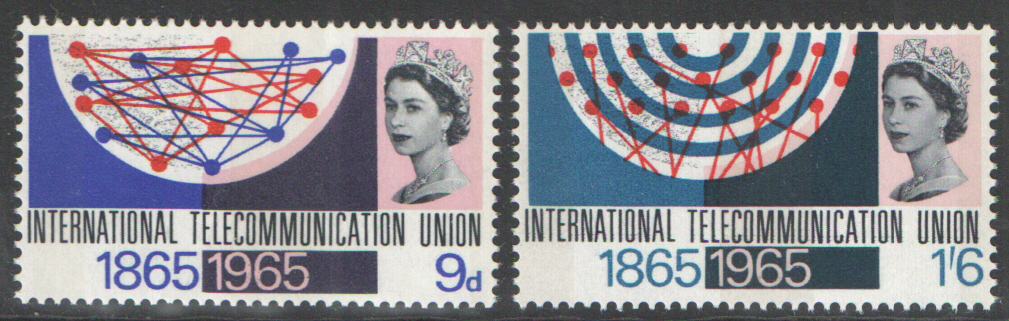 (image for) SG683p / 684p 1965 ITU Centenary (Phosphor) unmounted mint set of 2