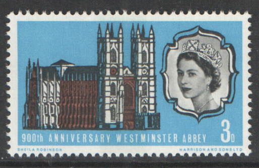 (image for) SG687p 1966 Westminster Abbey (Phosphor) unmounted mint