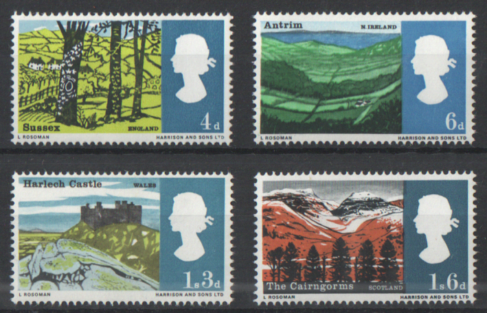 (image for) SG689 / 692 1966 Landscapes (Ordinary) unmounted mint set of 4