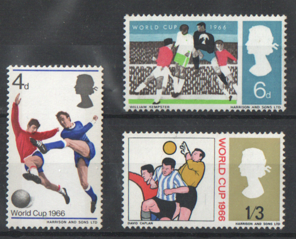 (image for) SG693 / 695 1966 World Cup (Ordinary) unmounted mint set of 3