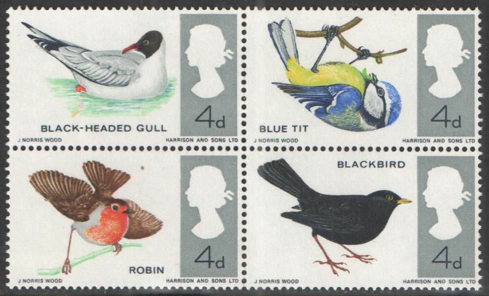 (image for) SG696 / 699 1966 British Birds (Ordinary) unmounted mint set of 4 - Click Image to Close