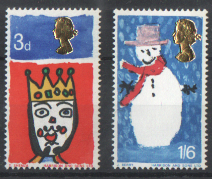 (image for) SG713p / 714p 1966 Christmas (Phosphor) unmounted mint set of 2 - Click Image to Close