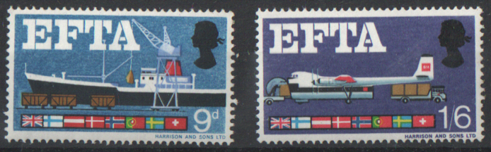 (image for) SG715 / 716 1967 EFTA (Ordinary) unmounted mint set of 2 - Click Image to Close