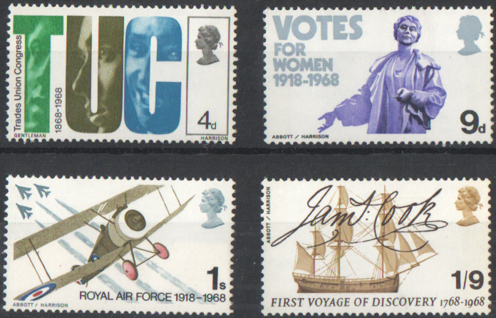 (image for) SG767 / 770 1968 Anniversaries unmounted mint set of 4 - Click Image to Close