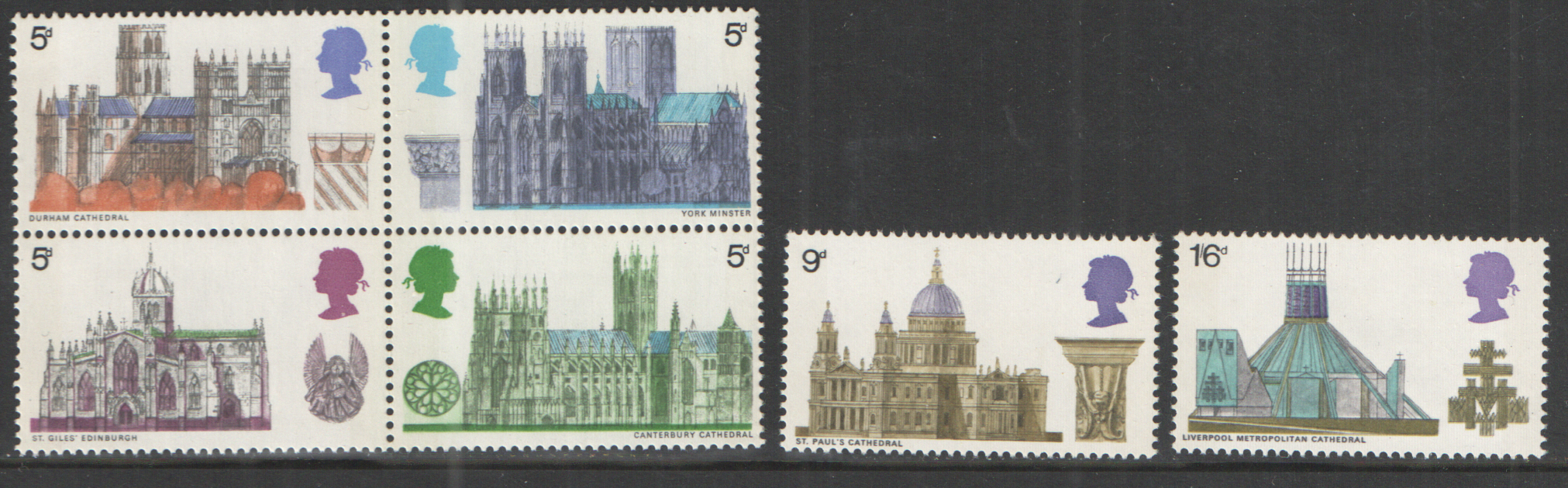 (image for) SG796 / 801 1969 Cathedrals unmounted mint set of 6 - Click Image to Close
