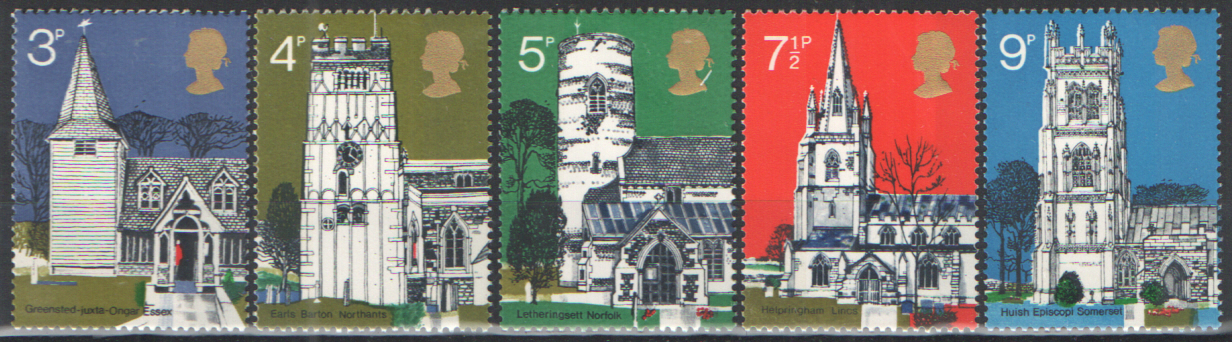 (image for) SG904 / 908 1972 Village Churches unmounted mint set of 5 - Click Image to Close