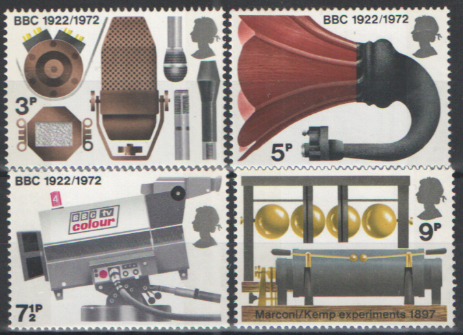 (image for) SG909 / 912 1972 Broadcasting unmounted mint set of 4