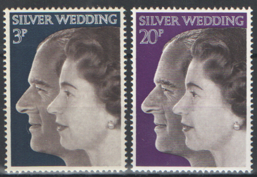 (image for) SG916 / 917 1972 Royal Silver Wedding unmounted mint set of 2