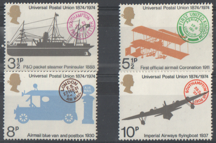 (image for) SG954 / 957 1974 UPU Centenary unmounted mint set of 4 - Click Image to Close