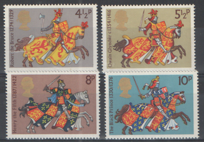 (image for) SG958 / 961 1974 Medieval Warriors unmounted mint set of 4