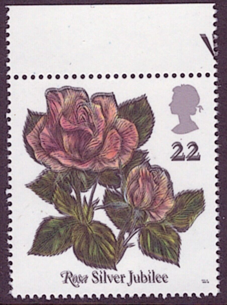 (image for) SG1568b Black Printing Double on 1991 Roses 22p value. MNH marginal single. - Click Image to Close